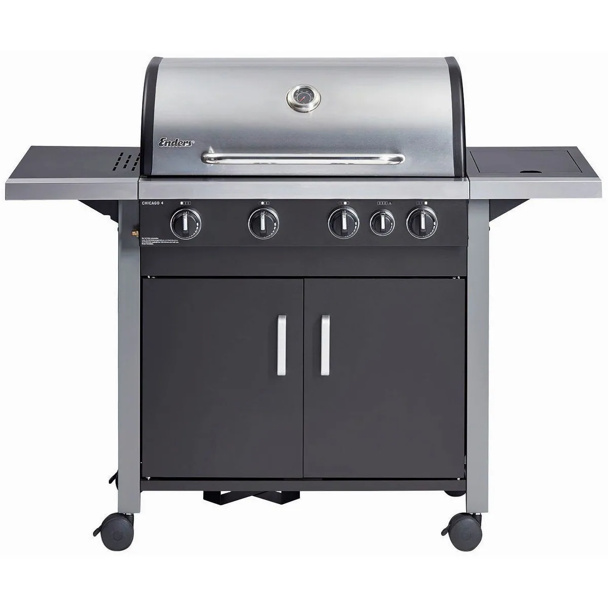 Enders Gasgrill Chicago 4 K, 4 Brenner, Edelstahl-Grillfläche, Seitenkocher