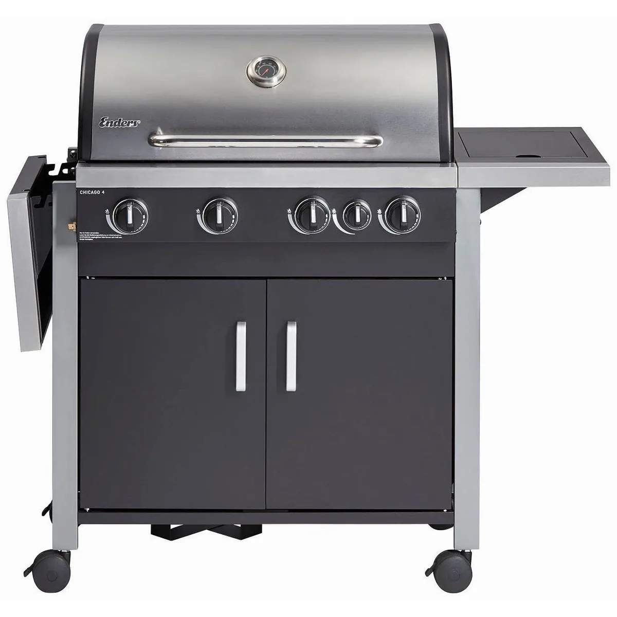 Enders Gasgrill Chicago 4 K, 4 Brenner, Edelstahl-Grillfläche, Seitenkocher 3