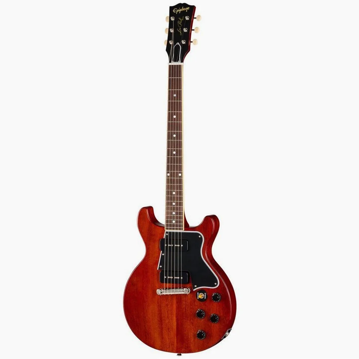 Epiphone 1960 Les Paul Special Double Cut, Mahagonikorpus, P-90 Pickups — Handverdrahtete Elektronik, Hardshell Case