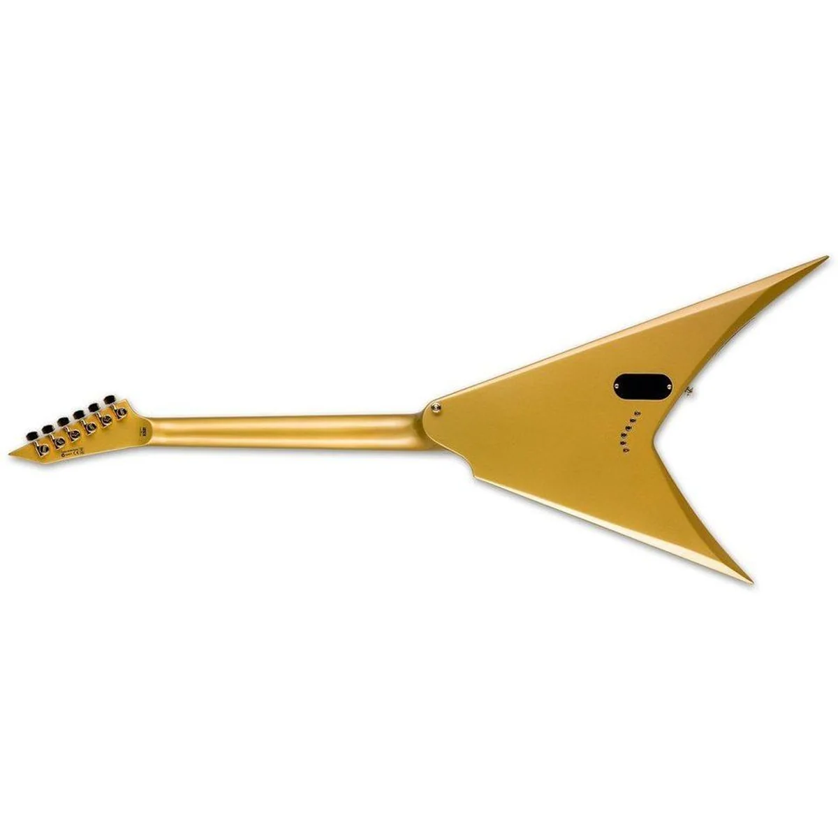 ESP LTD KH-V MGO Kirk Hammett Signature E-Gitarre, durchgehender Hals, EMG Bone Breaker Tonabnehmer, Metallic Gold 3