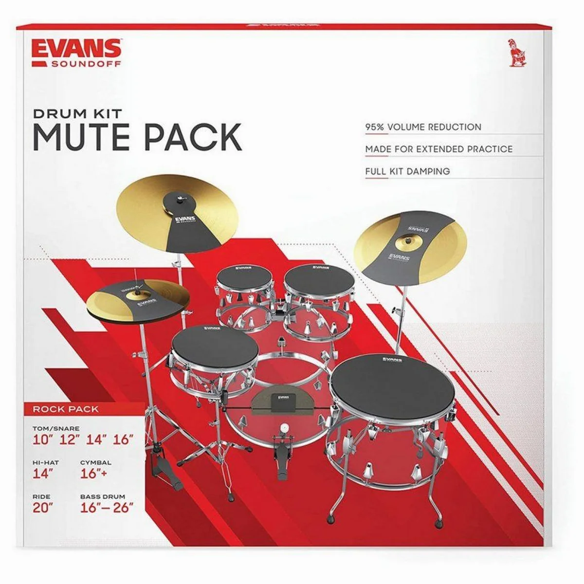 Evans SoundOff SOSETROCK Schlagzeugdämpfer, Komplettset für Rock-Sets, Realistischer Rebound 3