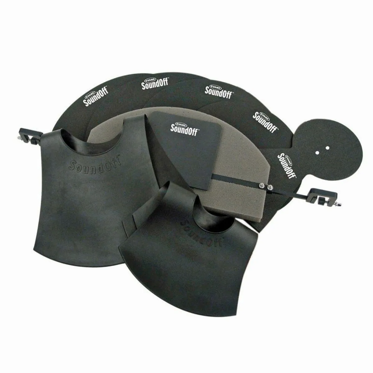 Evans SoundOff Drum Mute Fusion, komplett Set für Schlagzeugdämpfung 2