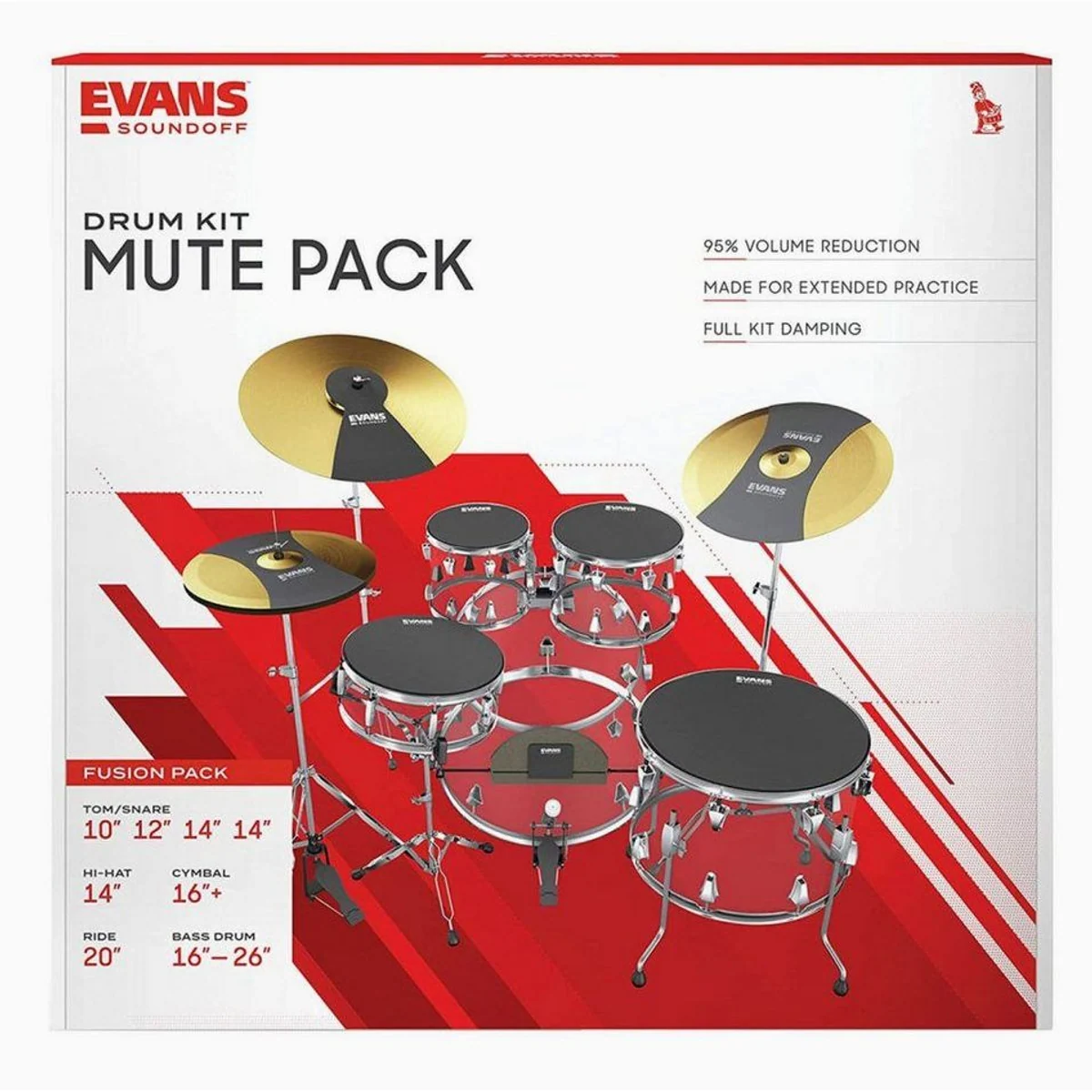 Evans SoundOff Drum Mute Fusion, komplett Set für Schlagzeugdämpfung 3