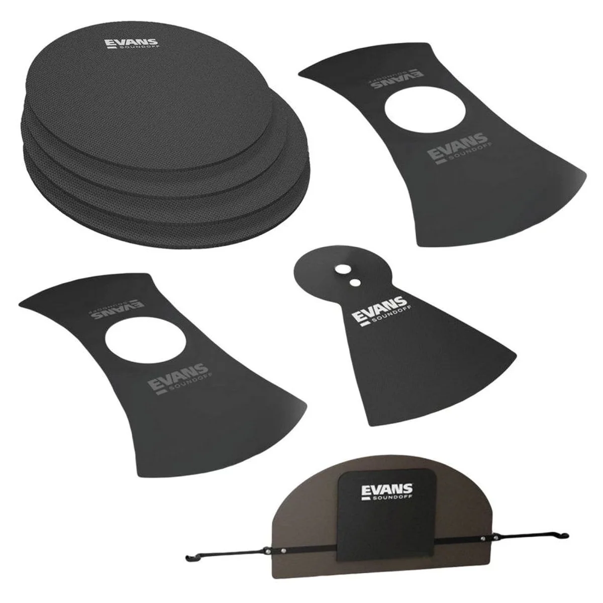 Evans SoundOff Drum Mute Fusion, komplett Set für Schlagzeugdämpfung 5