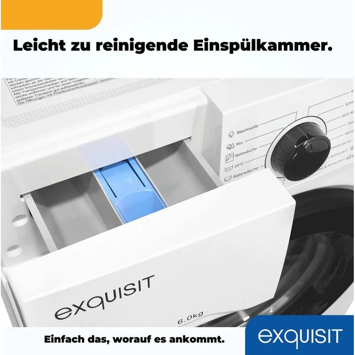 exquisit Waschmaschine WA6110-021A, 6 kg, 16 Programme, Restlaufzeitanzeige 5