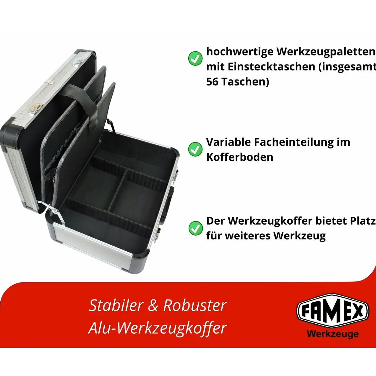 Famex 420-88 Werkzeugkoffer, robust und vielseitig — 98-teilig, Made in Germany 3