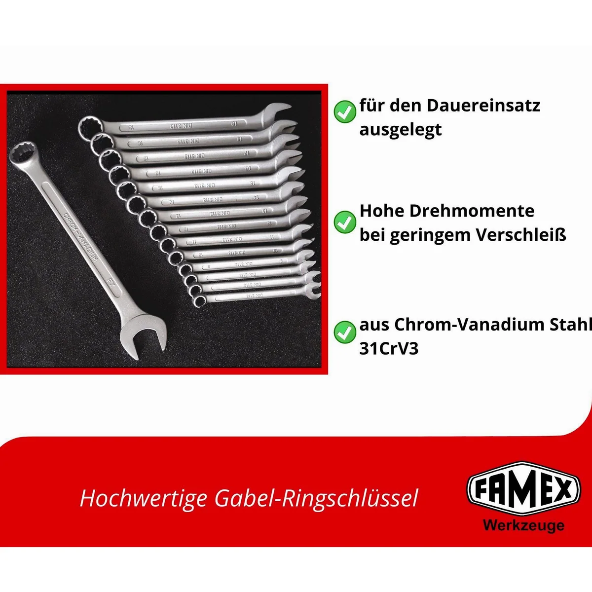 Famex 420-88 Werkzeugkoffer, robust und vielseitig — 98-teilig, Made in Germany 5