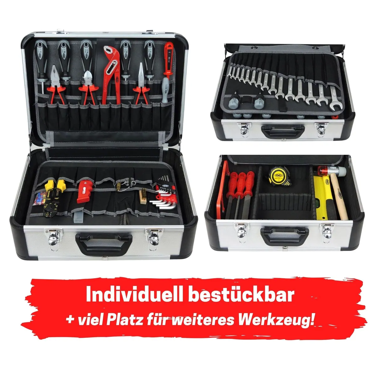 FAMEX Werkzeugset 423-47, 170-teilig, robuster Alu Werkzeugkoffer 4