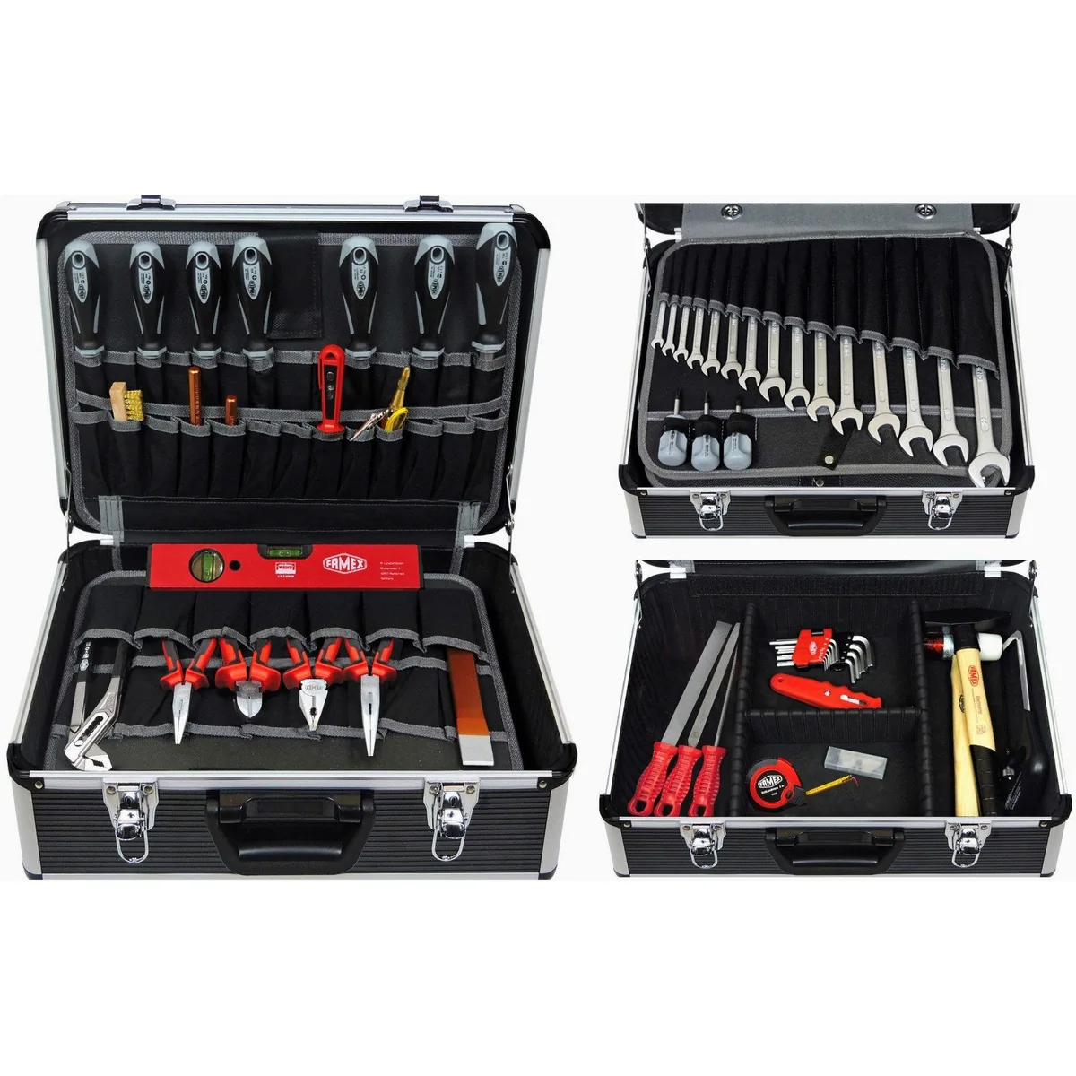 FAMEX 440-93 Werkzeugkasten PROFESSIONAL, 98-teilig, abschließbar, aus Aluminium 2