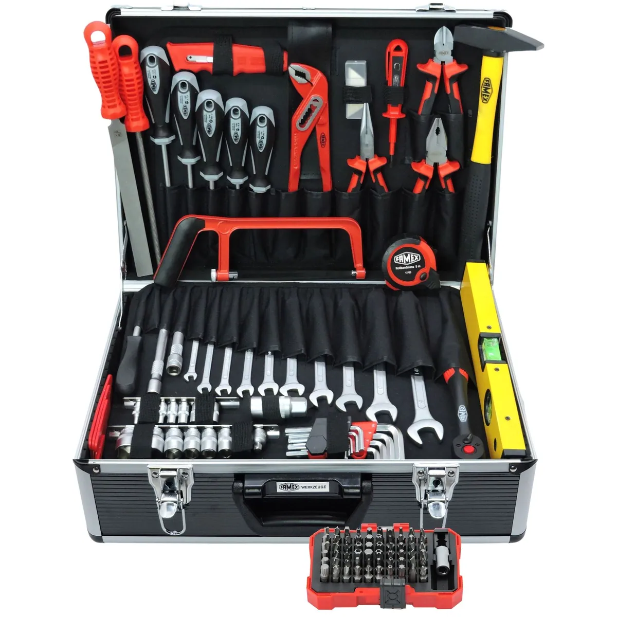 FAMEX Werkzeugset 745-47, 164-teilig, abschließbar, robust und vielseitig