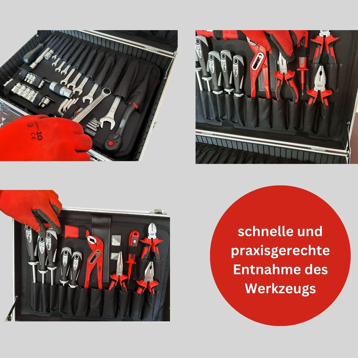 FAMEX Werkzeugset 745-47, 164-teilig, abschließbar, robust und vielseitig 4