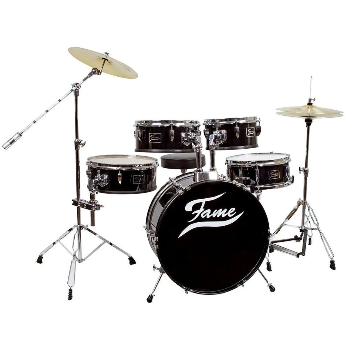 FAME Schlagzeug Practice Set, kompakt mit 20 Zoll BassDrum und Cymbals 3
