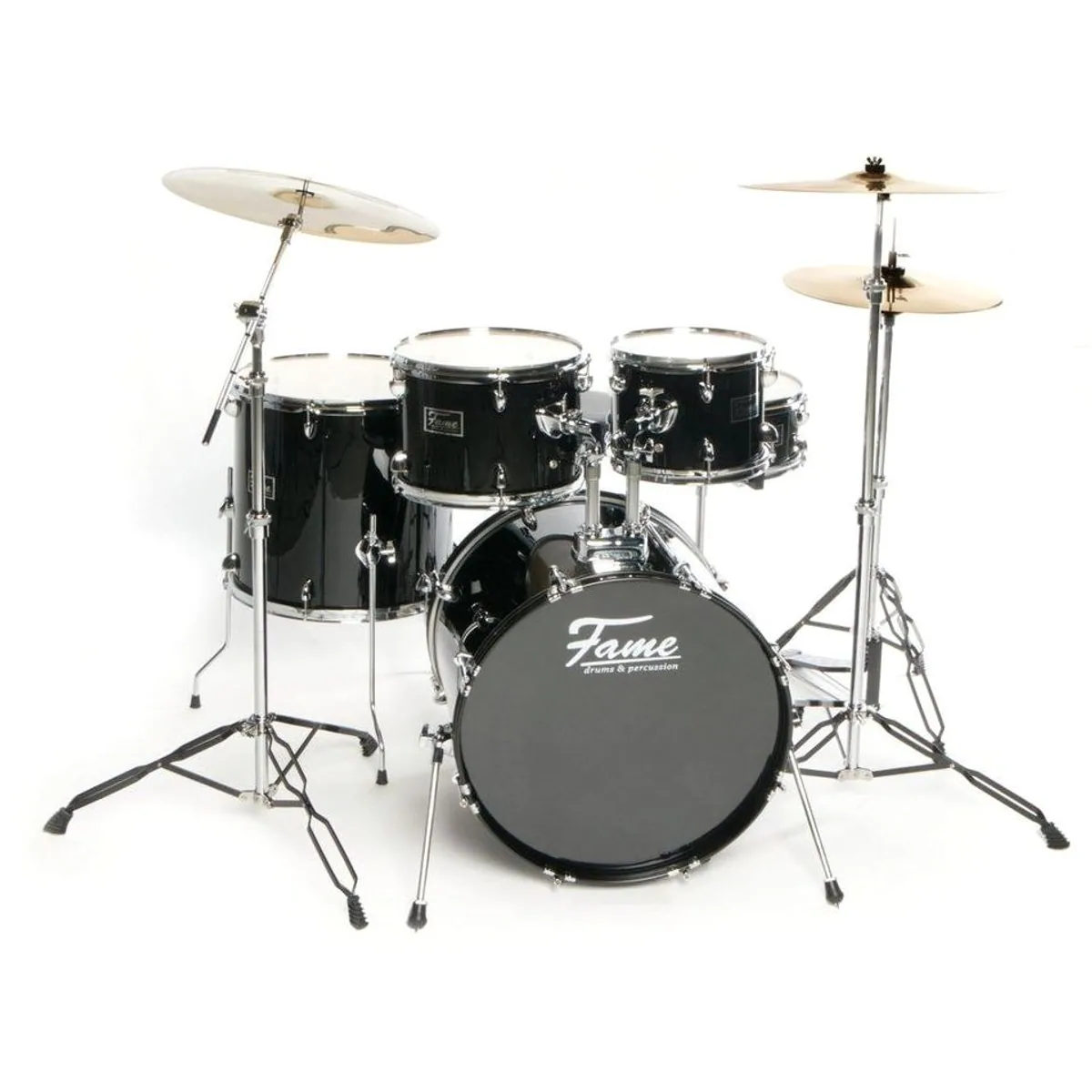 FAME FG22B-BK First Gig Rock Set, komplettes Drum-Set für Einsteiger