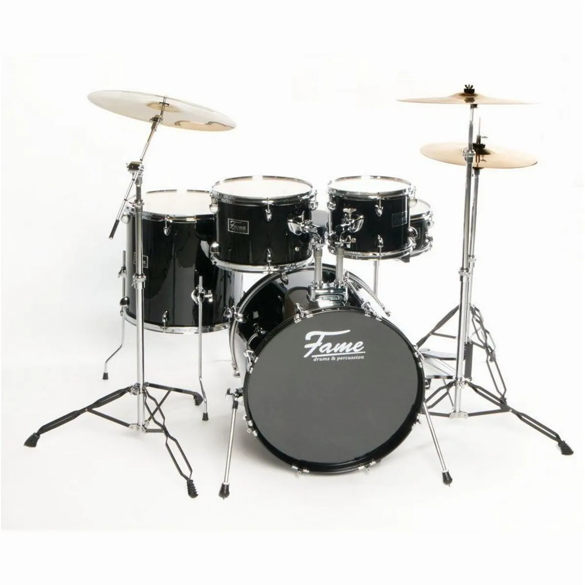 FAME FG20B-BK First Gig Studio Set, komplett mit Hardware und Becken — ideal für Einsteiger