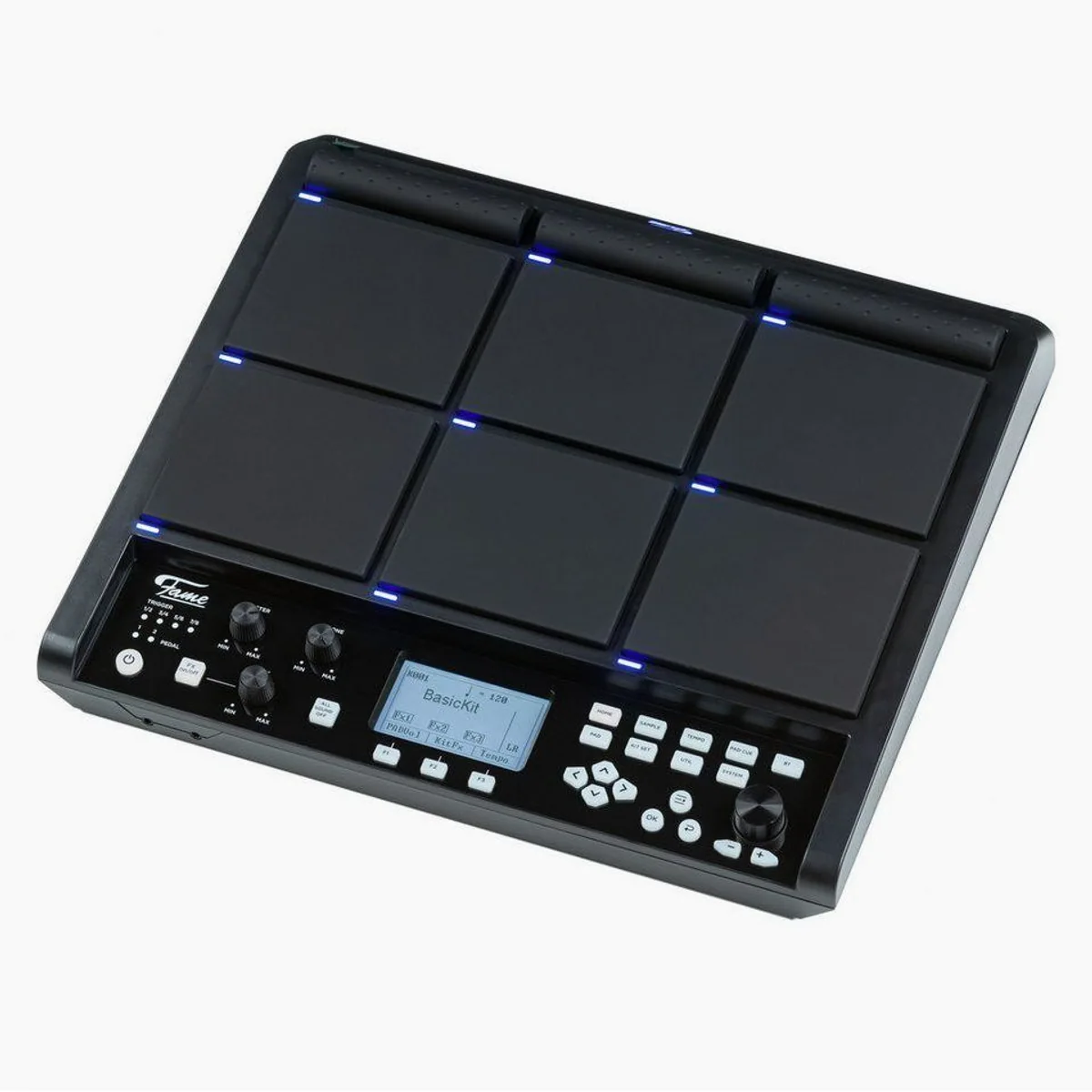 FAME SPD Hybrid Wave Sample Pad, 9 Gummipads, Bluetooth & USB-Audio — vielseitig für Drummer
