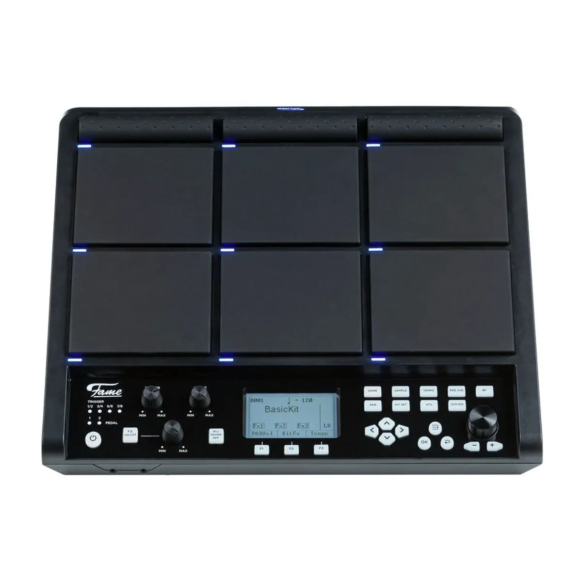 FAME SPD Hybrid Wave Sample Pad, 9 Gummipads, Bluetooth & USB-Audio — vielseitig für Drummer 3