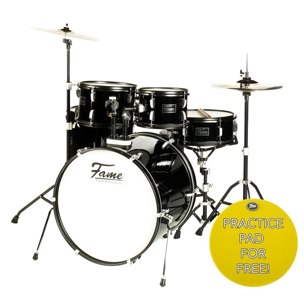 FAME FS22B First Step Rock Set, komplettes Schlagzeug-Set für Einsteiger