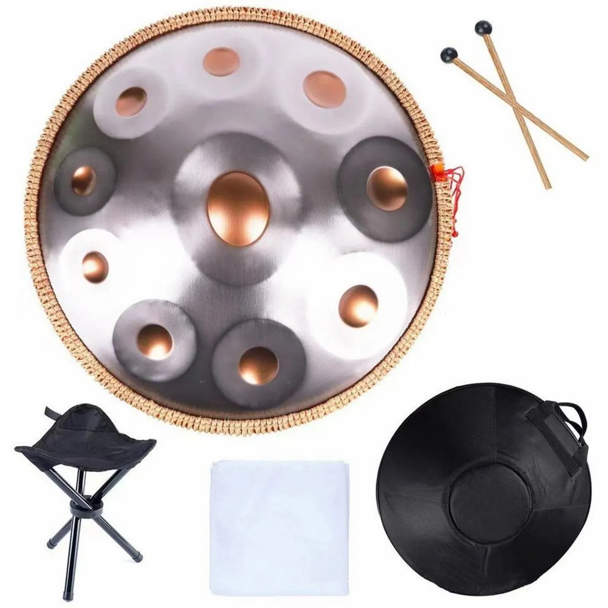 FANNOU Handpan Stahltrommel 10 Töne, handgehämmert, ideal für Meditation und Entspannung 5