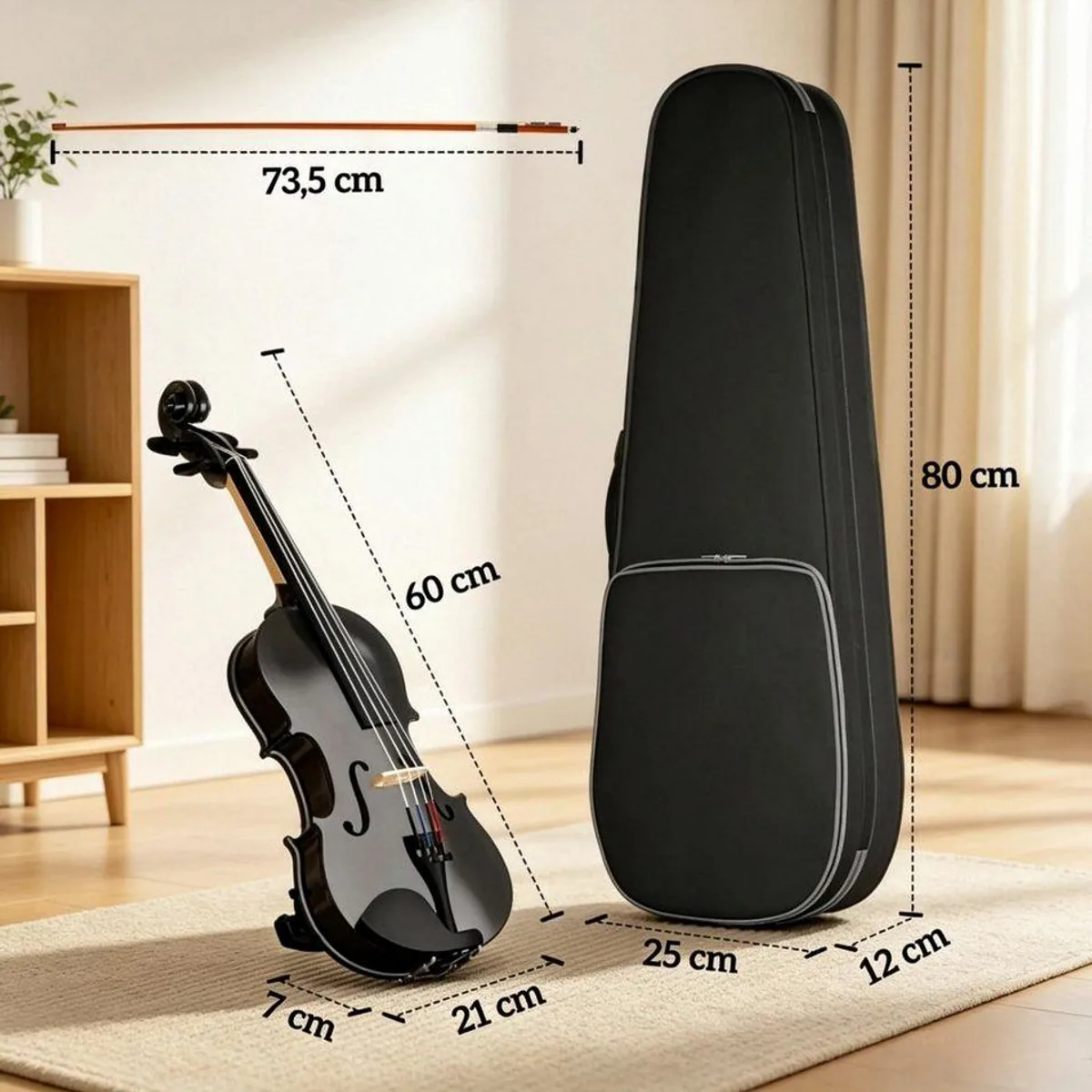 FELIXLEO Violine 4/4, komplettes Set für Anfänger — robust, elegant, leicht transportierbar 2
