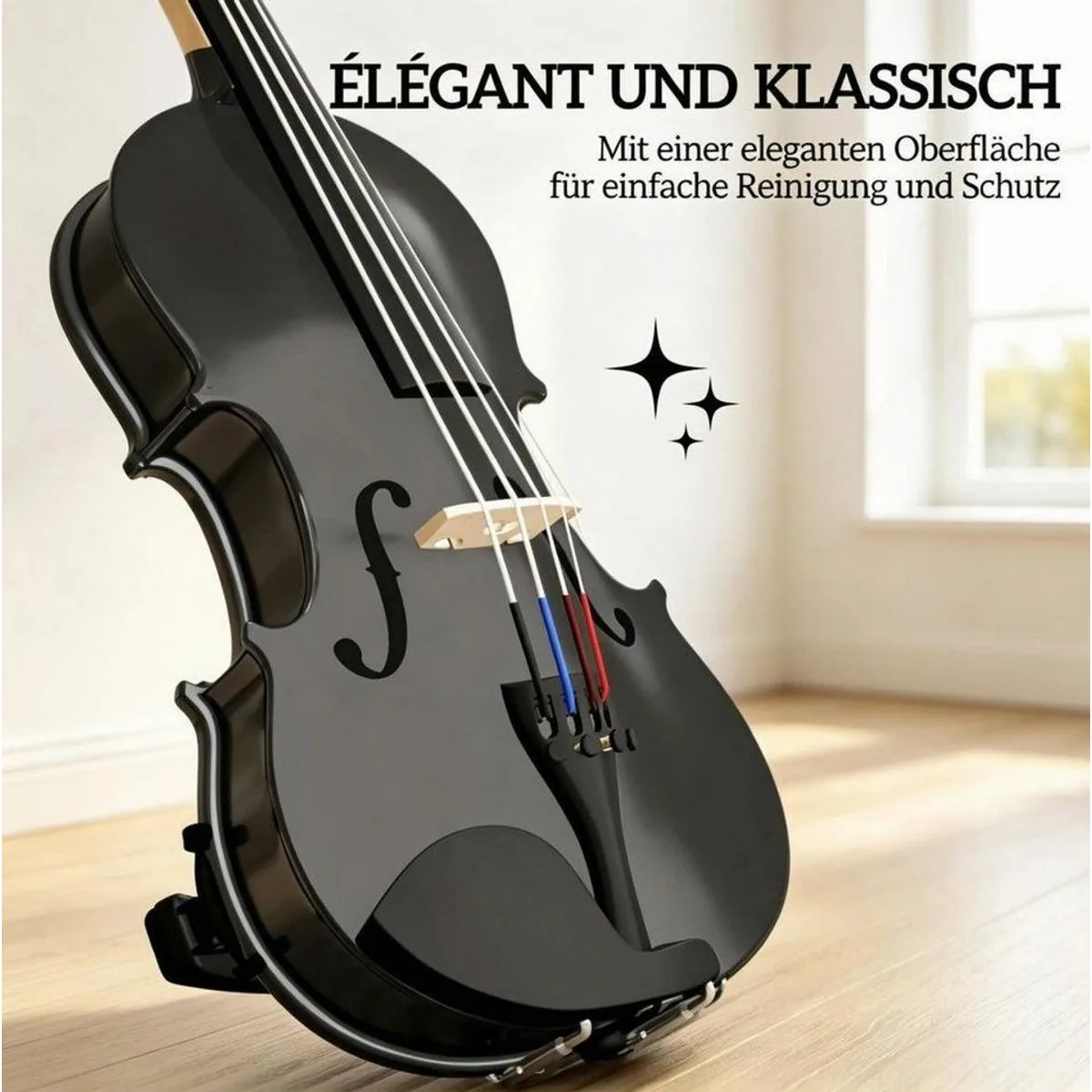 FELIXLEO Violine 4/4, komplettes Set für Anfänger — robust, elegant, leicht transportierbar 4