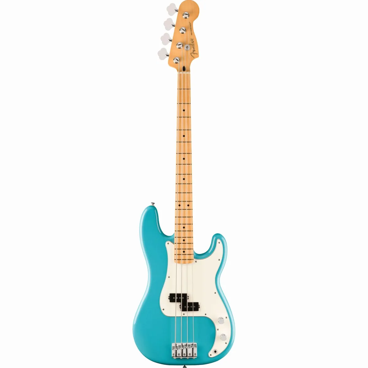Fender Player II Precision Bass MN Aquatone Blue, ergonomischer Korpus, knurrender Split-Coil-Sound — 4-Saiter E-Bass