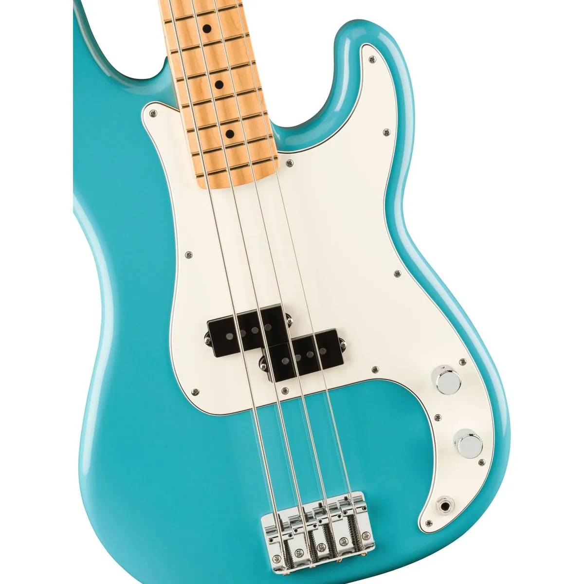 Fender Player II Precision Bass MN Aquatone Blue, ergonomischer Korpus, knurrender Split-Coil-Sound — 4-Saiter E-Bass 3