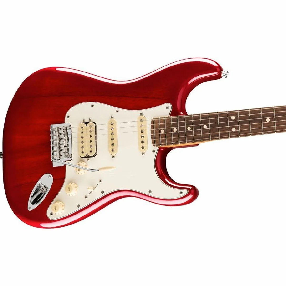 Fender Player II Stratocaster HSS RW, vielseitiger Sound, komfortable Bespielbarkeit — Transparent Cherry Burst 4