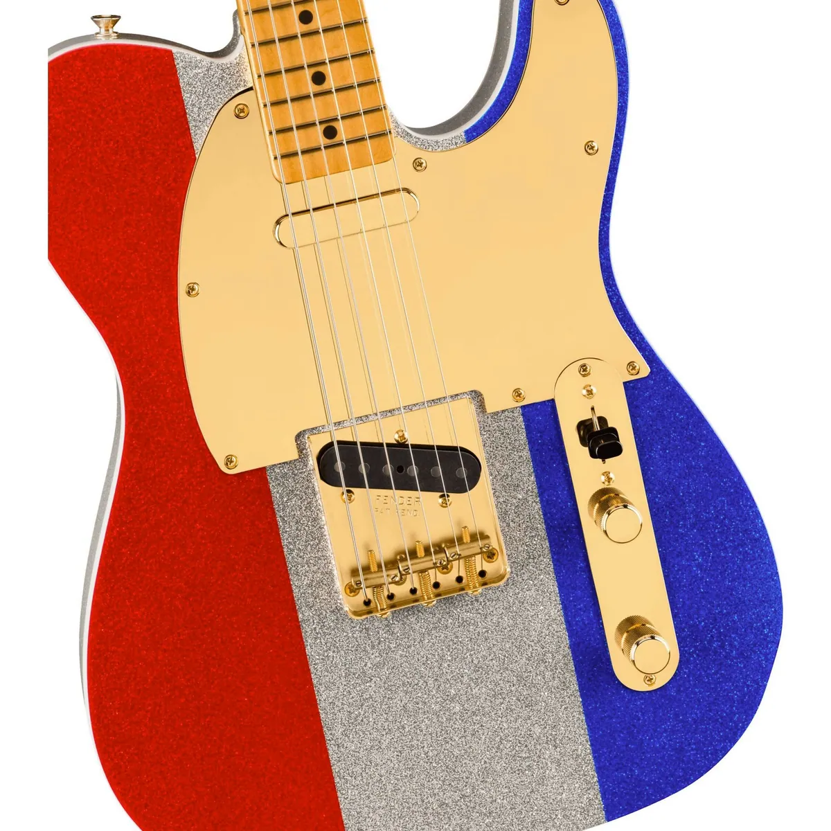 Fender Buck Owens Telecaster MN Red, Silver and Blue Sparkle, vielseitig, stilvoll, professionell 3