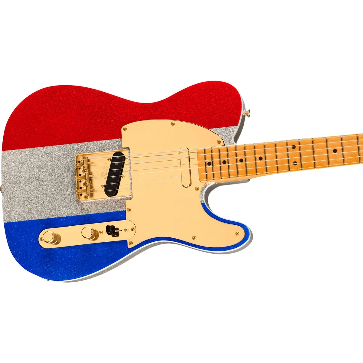 Fender Buck Owens Telecaster MN Red, Silver and Blue Sparkle, vielseitig, stilvoll, professionell 4