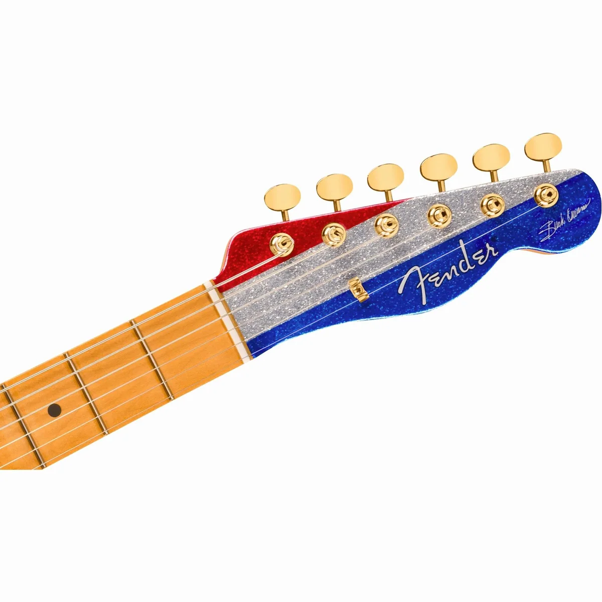 Fender Buck Owens Telecaster MN Red, Silver and Blue Sparkle, vielseitig, stilvoll, professionell 5