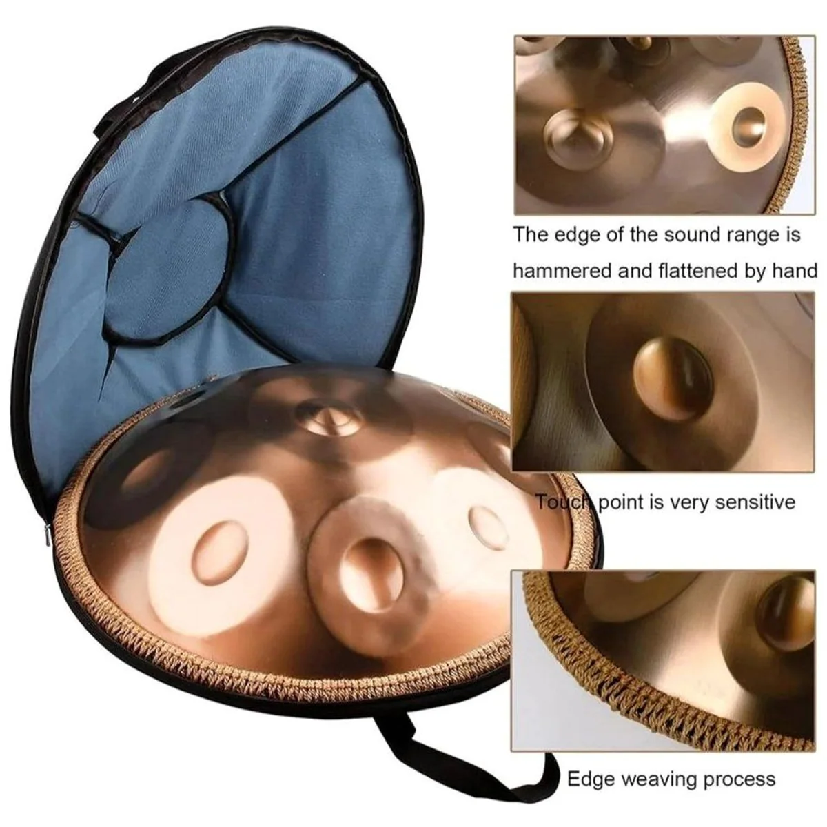 Fine Life Pro Handpan 10 Töne, handgefertigter Stahl, umfassendes Zubehör 3