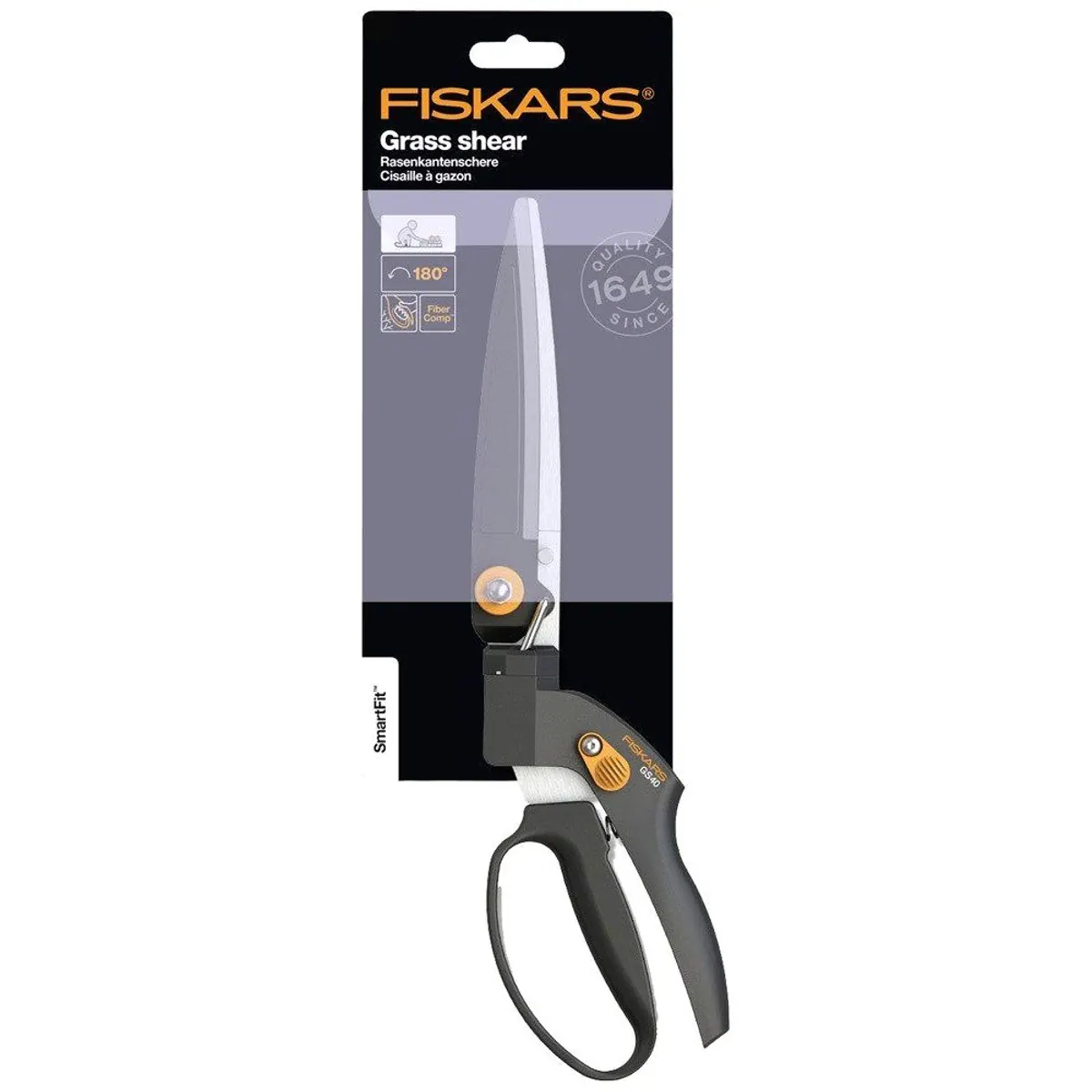 Fiskars SmartFit GS40 Gartenschere, präzises Schneiden, ergonomischer Griff, 180° verstellbar