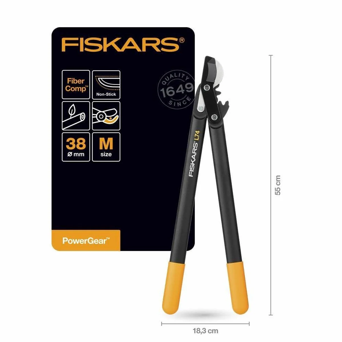 Fiskars Astschere PowerGear II Bypass, optimale Schneidkraft, 57 cm Länge 3