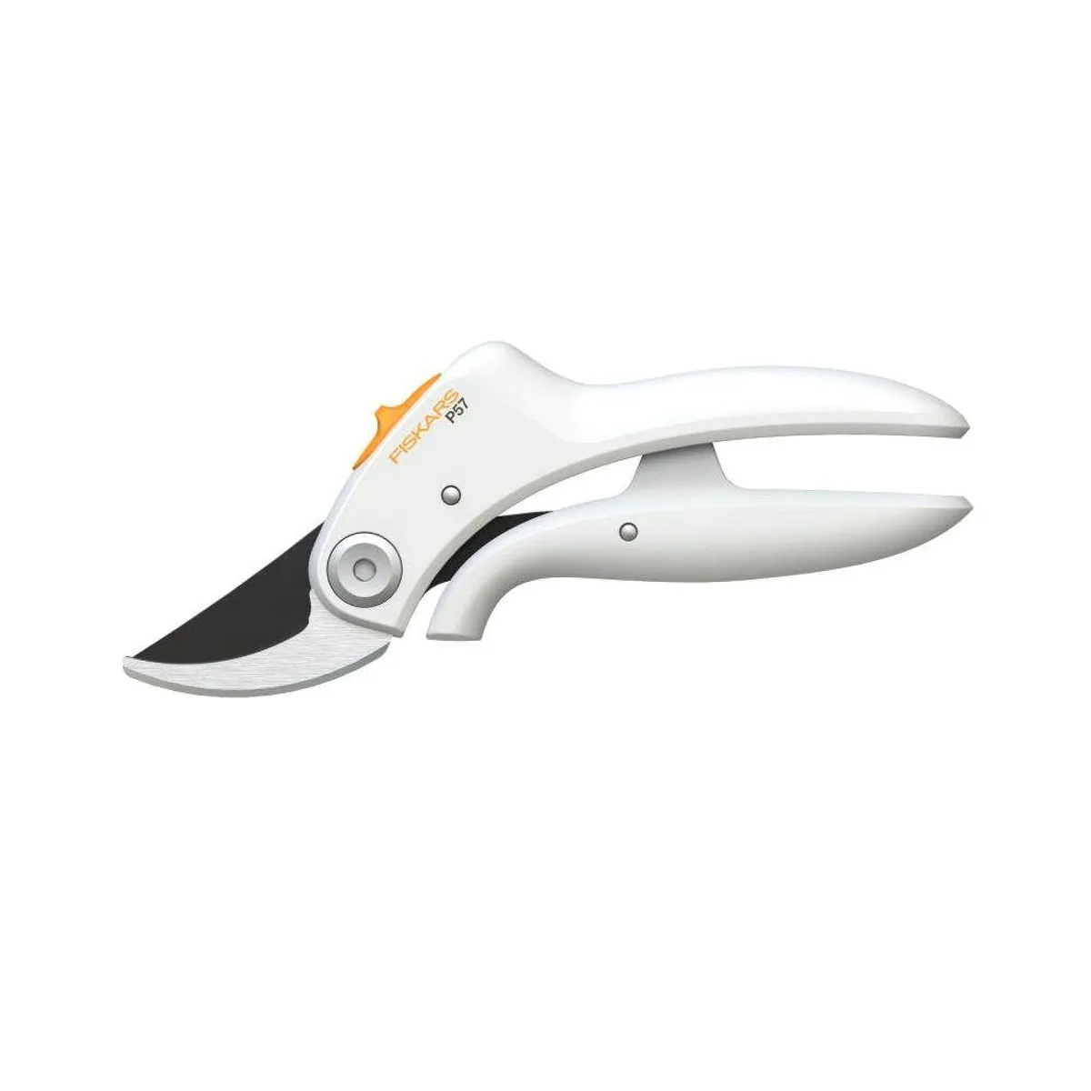 Fiskars Gartenschere Light Bypass P57, ergonomisches Design, antihaftbeschichtete Schnittfläche, patentierter Gelenkmechanismus