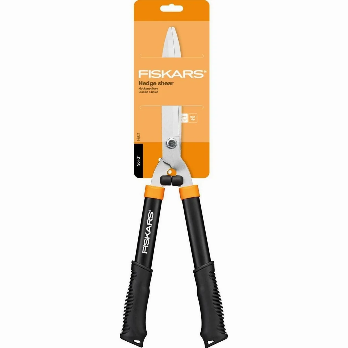 Fiskars HS21 Solid Heckenschere, gehärtete Stahlklingen, komfortabler Soft-Touch Griff 2