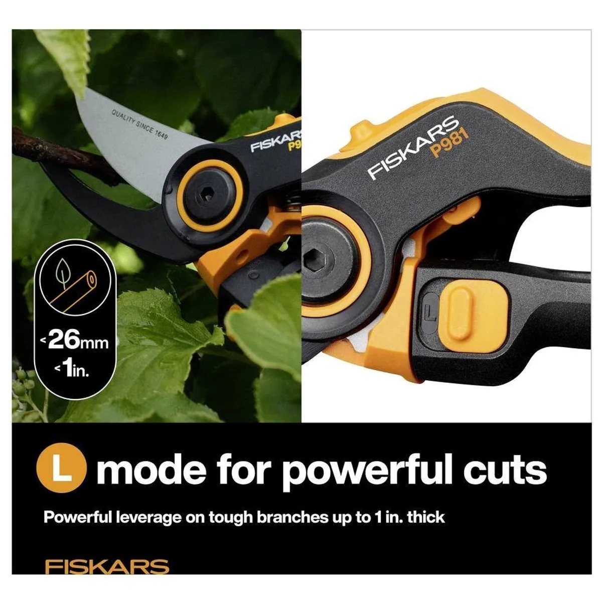 Fiskars X-series Gartenschere, Bypass, ergonomischer Rollgriff, antihaftbeschichtete Klingen 4