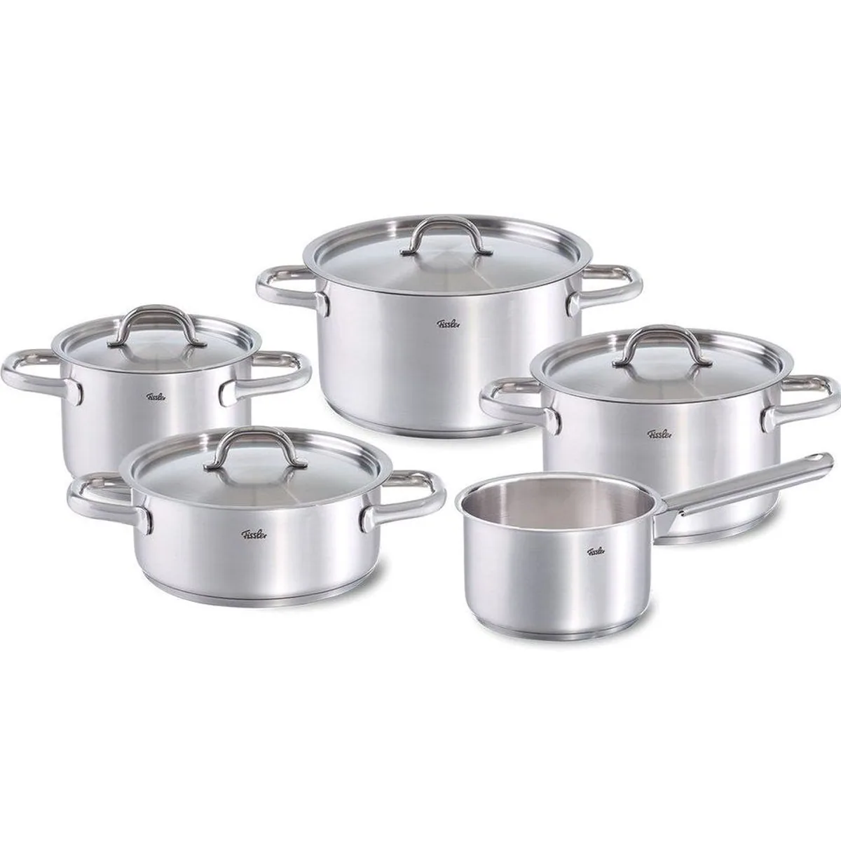 Fissler Topf-Set Family Line, Edelstahl 18/10, 9-teilig — inkl. Bratentopf und Kochtöpfe