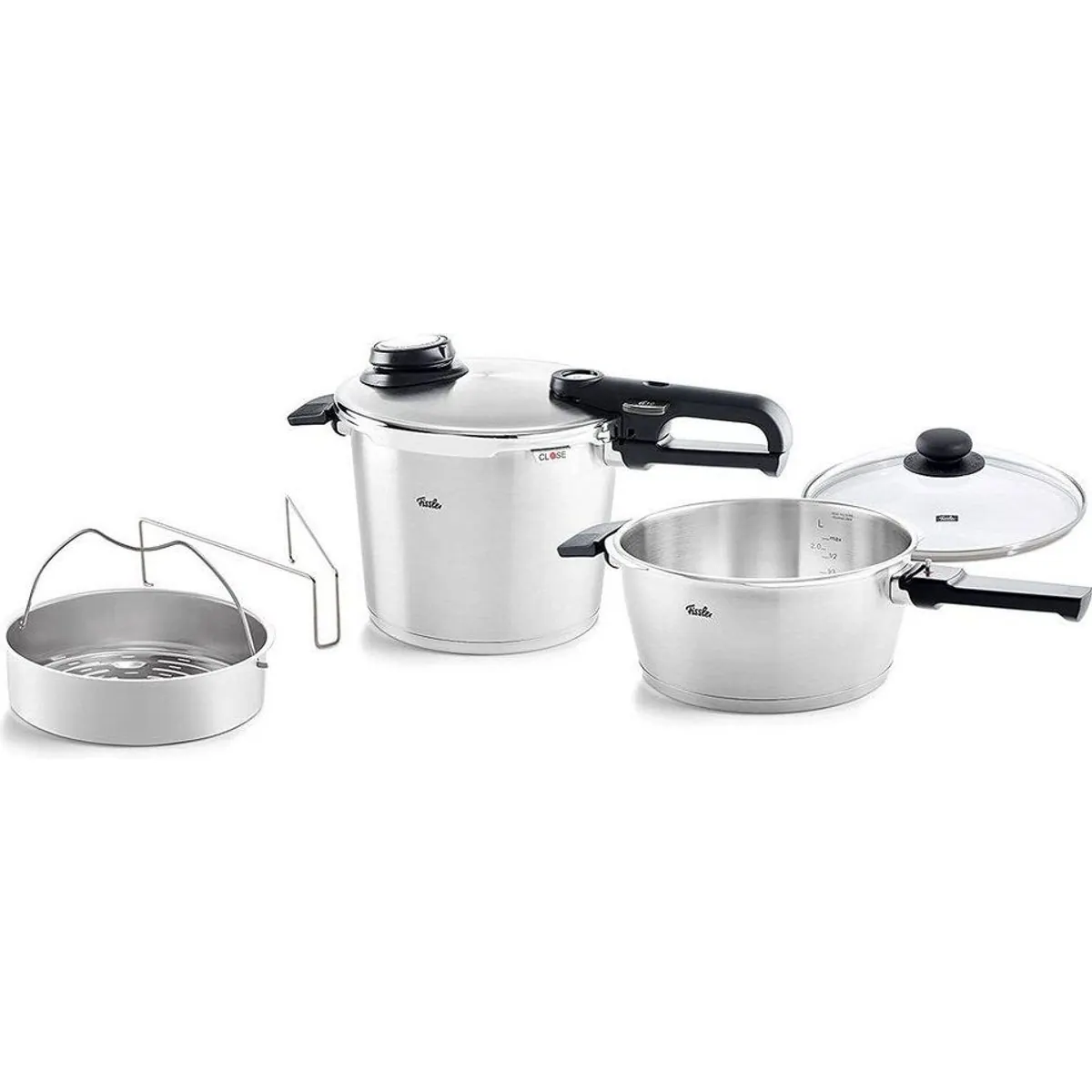 Fissler Vitavit premium Schnellkochtopf-Set, 5-teilig, Edelstahl 18/10, vielseitig einsetzbar