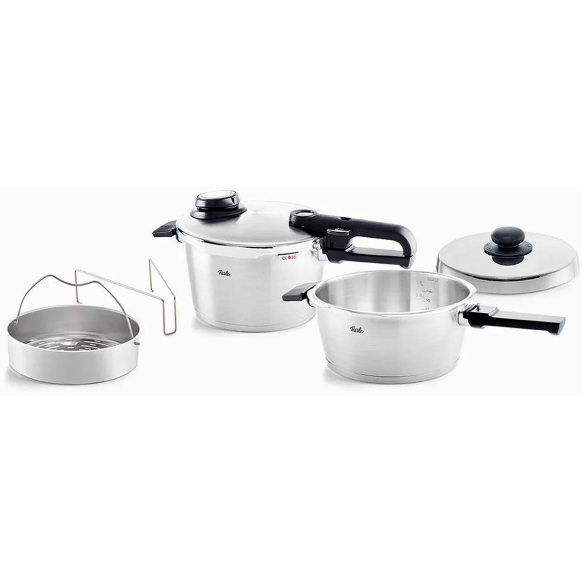 Fissler Vitavit Premium Schnellkochtopf, 2-tlg. Set – effizientes Kochen, hochwertige Materialien, Made in Germany