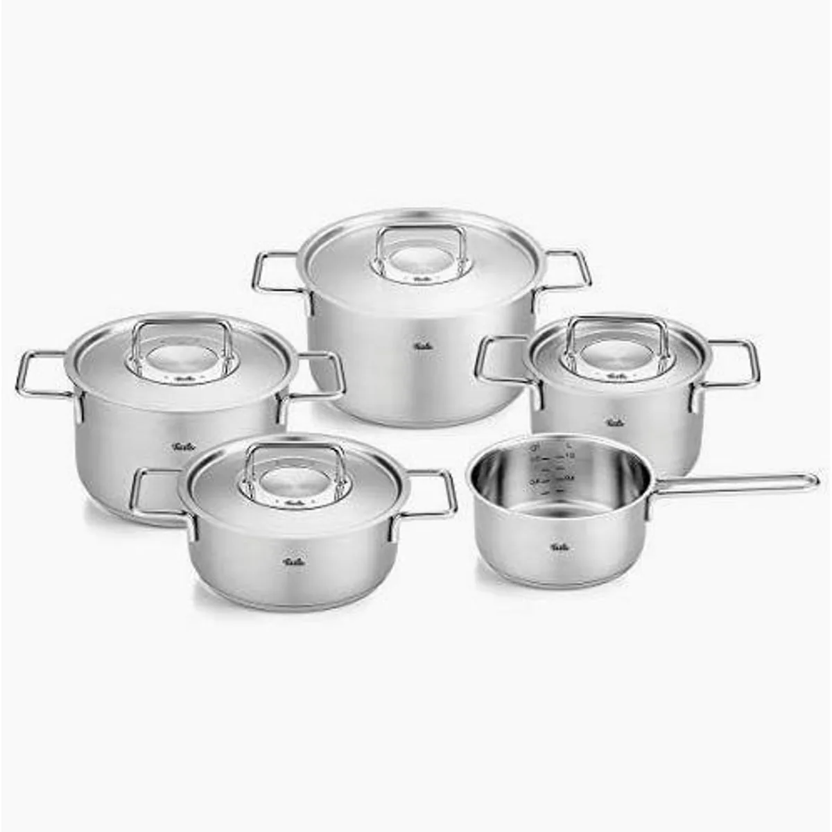 Fissler Pure Collection Topf-Set, 5-teilig, Edelstahl 18/10 — vielseitig, langlebig, Made in Germany