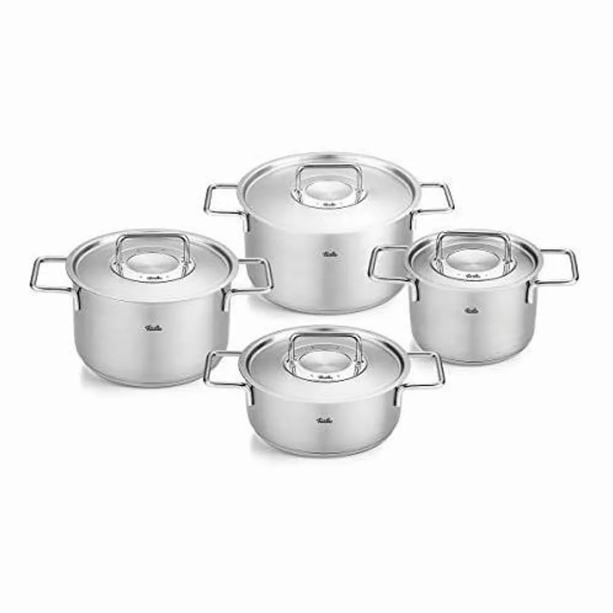 Fissler Pure Collection Topf-Set, Edelstahl 18/10, 4-teilig — Kochtöpfe & Bratentopf für vielseitige Kochmöglichkeiten