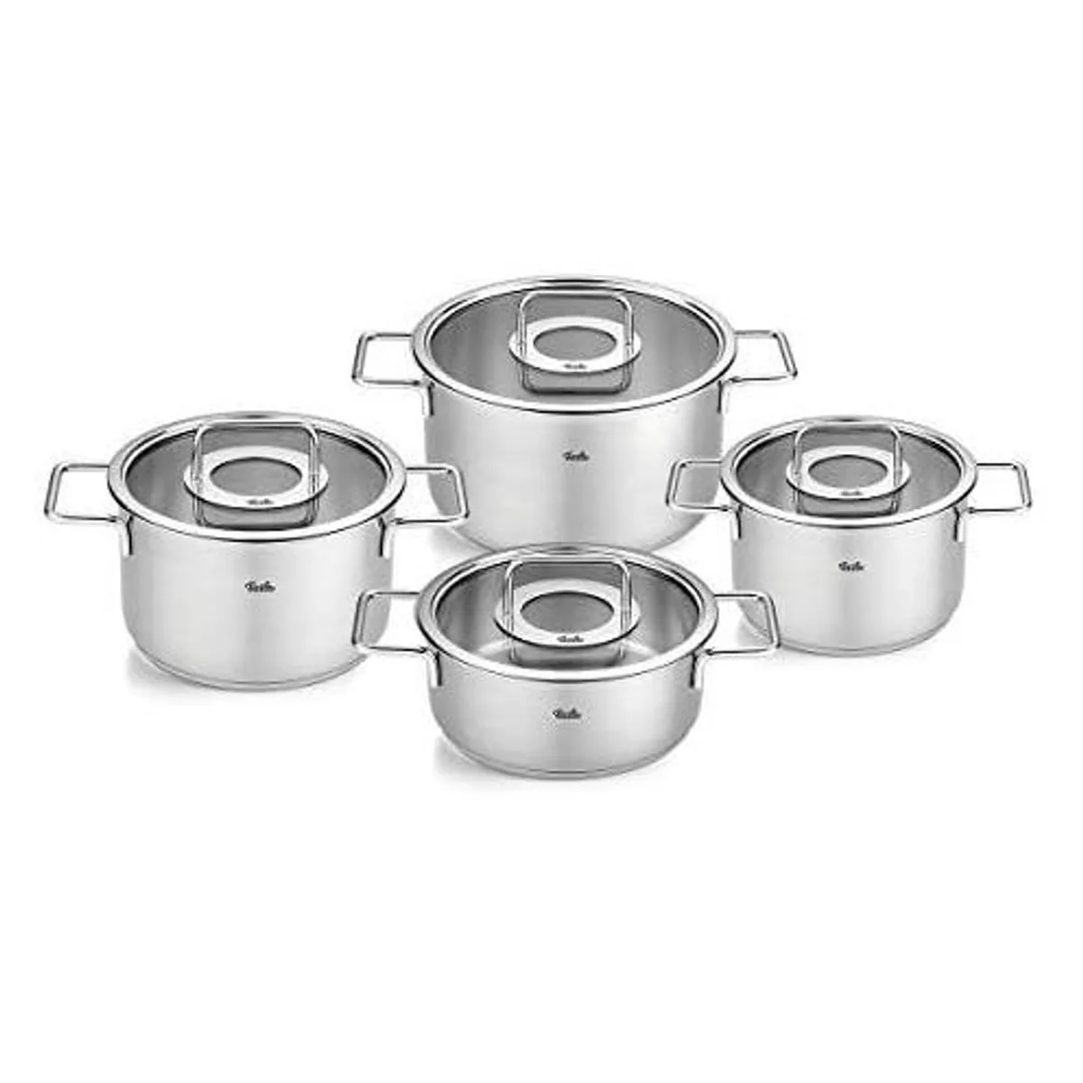 Fissler Pure Collection Topf-Set, 4-teilig, Edelstahl 18/10 — vielseitig, langlebig, made in Germany