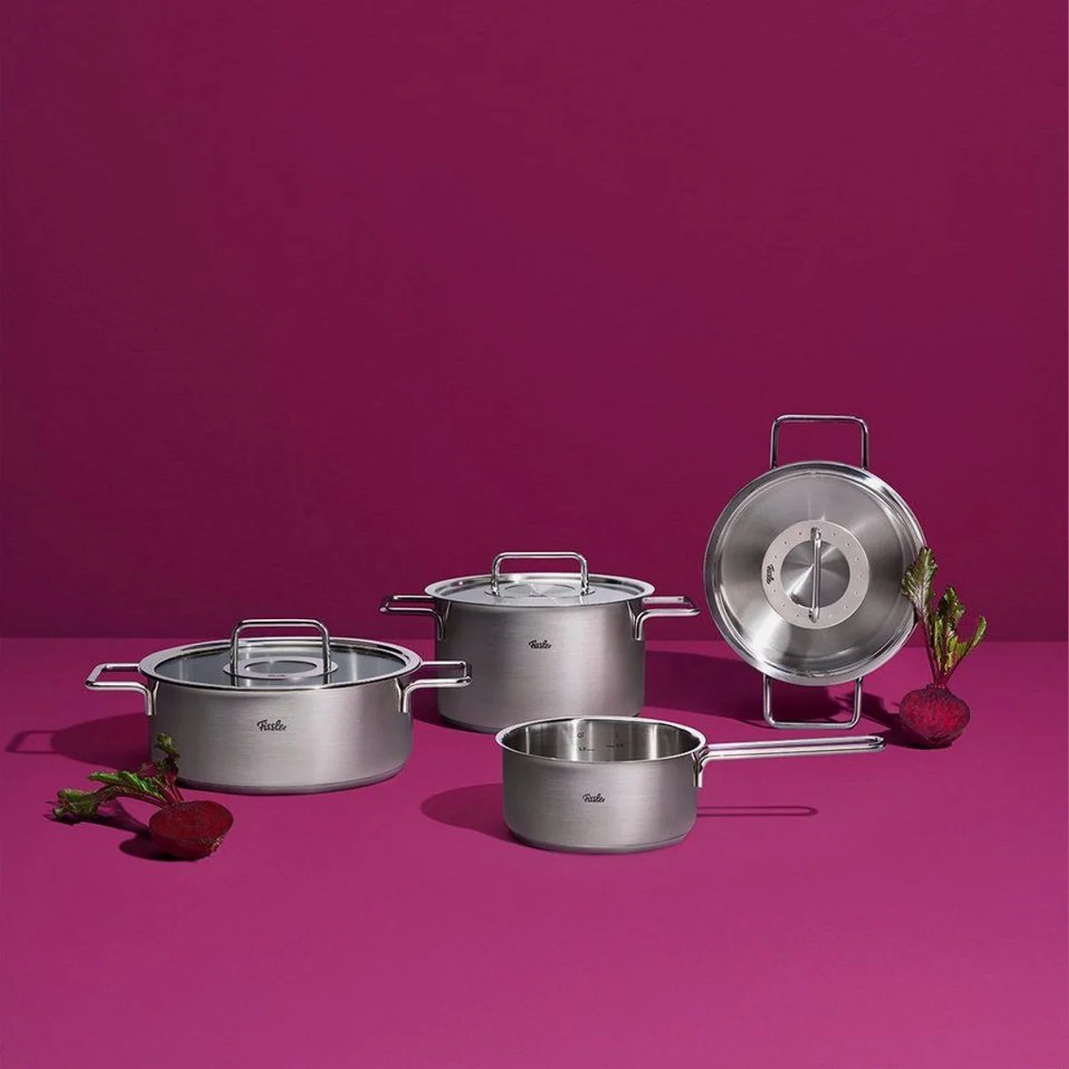 Fissler Pure Collection Topf-Set, 4-teilig, Edelstahl 18/10 — langlebig, backofengeeignet, gleichmäßige Wärmeverteilung 5