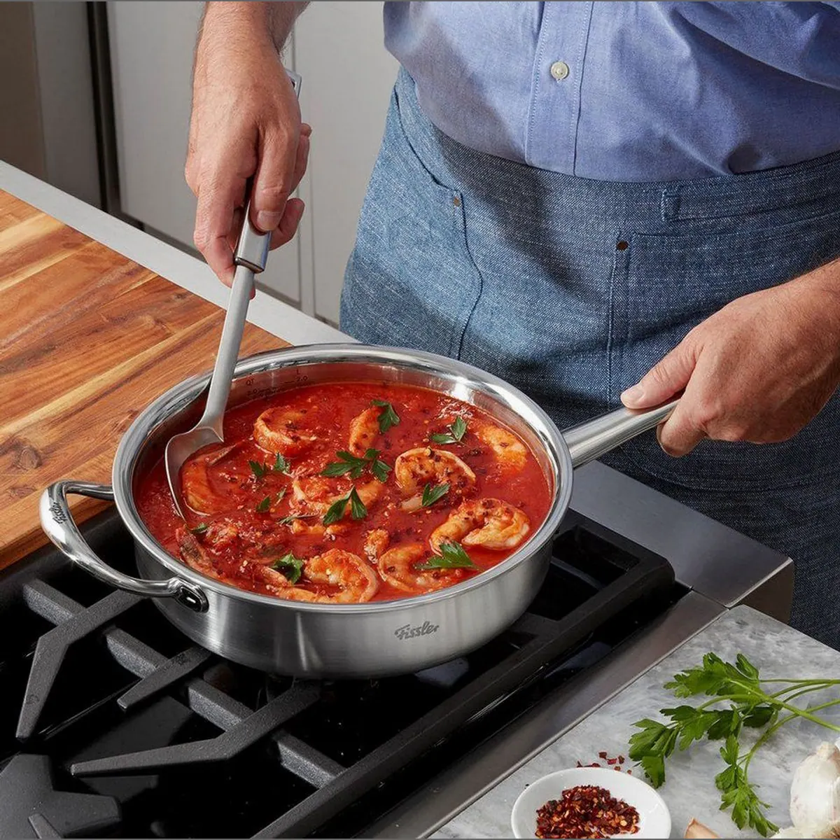 Fissler M5 Pro-Ply Topf-Set, 5-teilig, präzise Wärmeverteilung, ergonomische Griffe 3