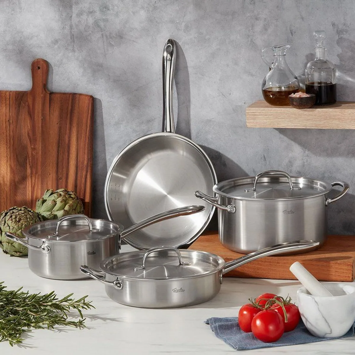 Fissler M5 Pro-Ply Topf-Set, 7-teilig, optimale Wärmeverteilung, ergonomische Griffe 2
