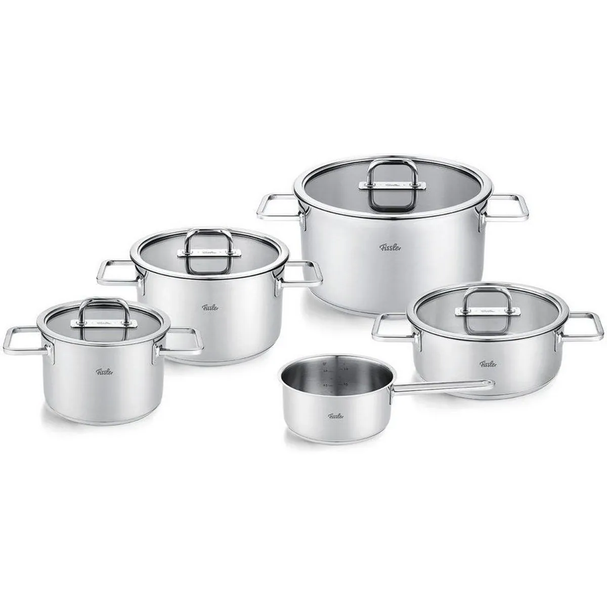 Fissler Viseo Pro Topf-Set, 9-teilig, Edelstahl 18/10, Superthermic Boden