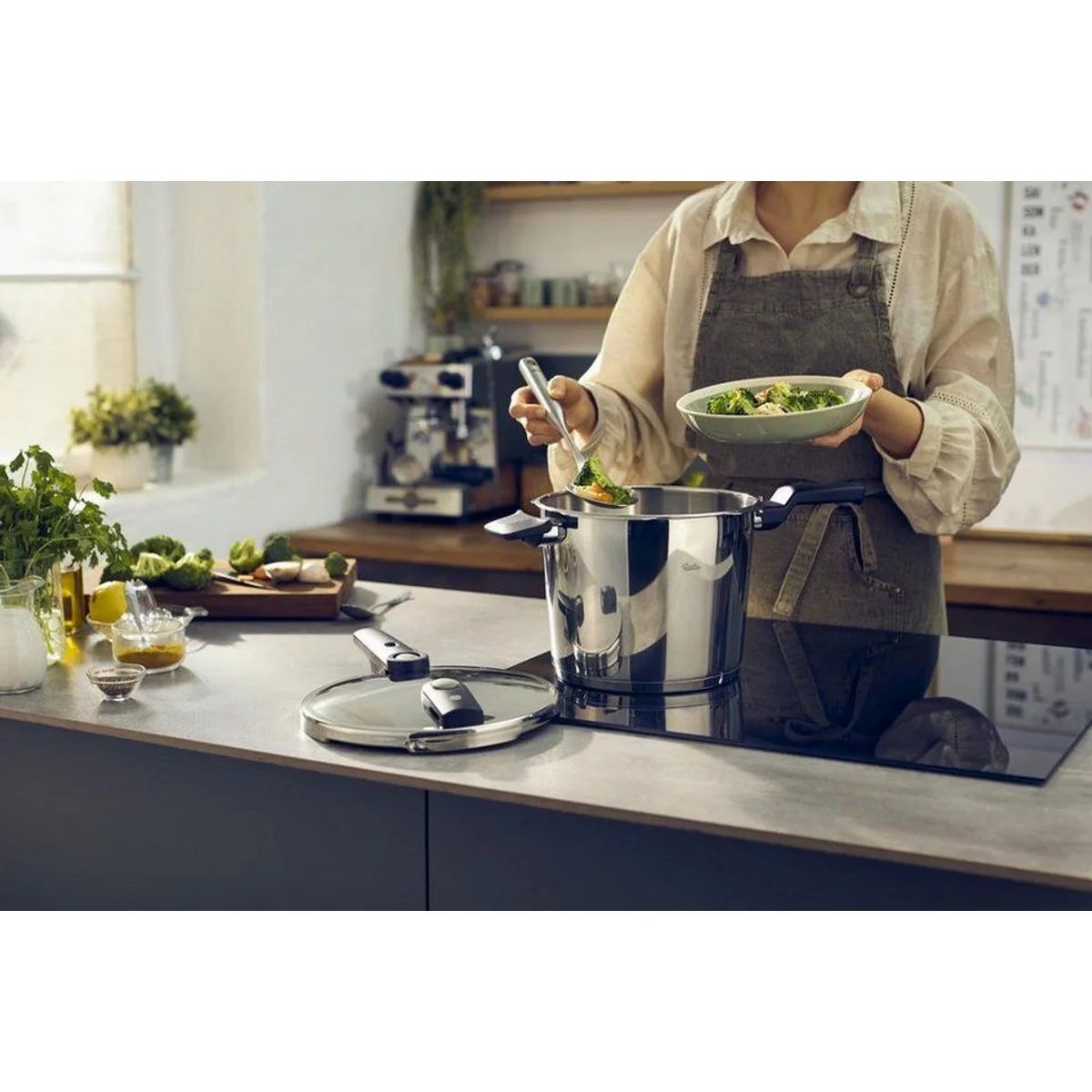 Fissler Vitaquick Elemental Schnellkochtopf, 2 Garstufen, Edelstahl 18/10 2
