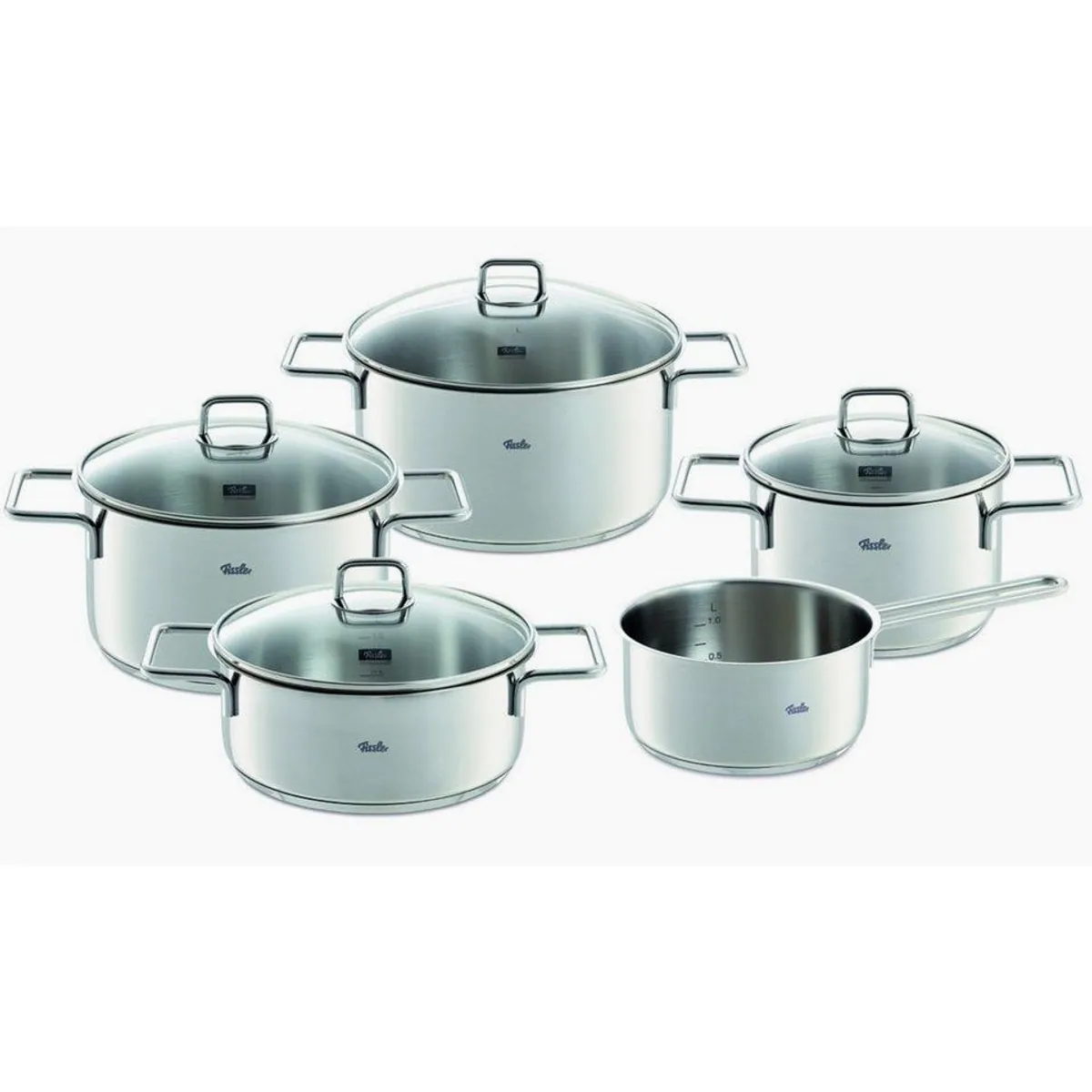 Fissler Topf-Set LumiTherm, 9-teilig, Edelstahl 18/10, Superthermic Boden