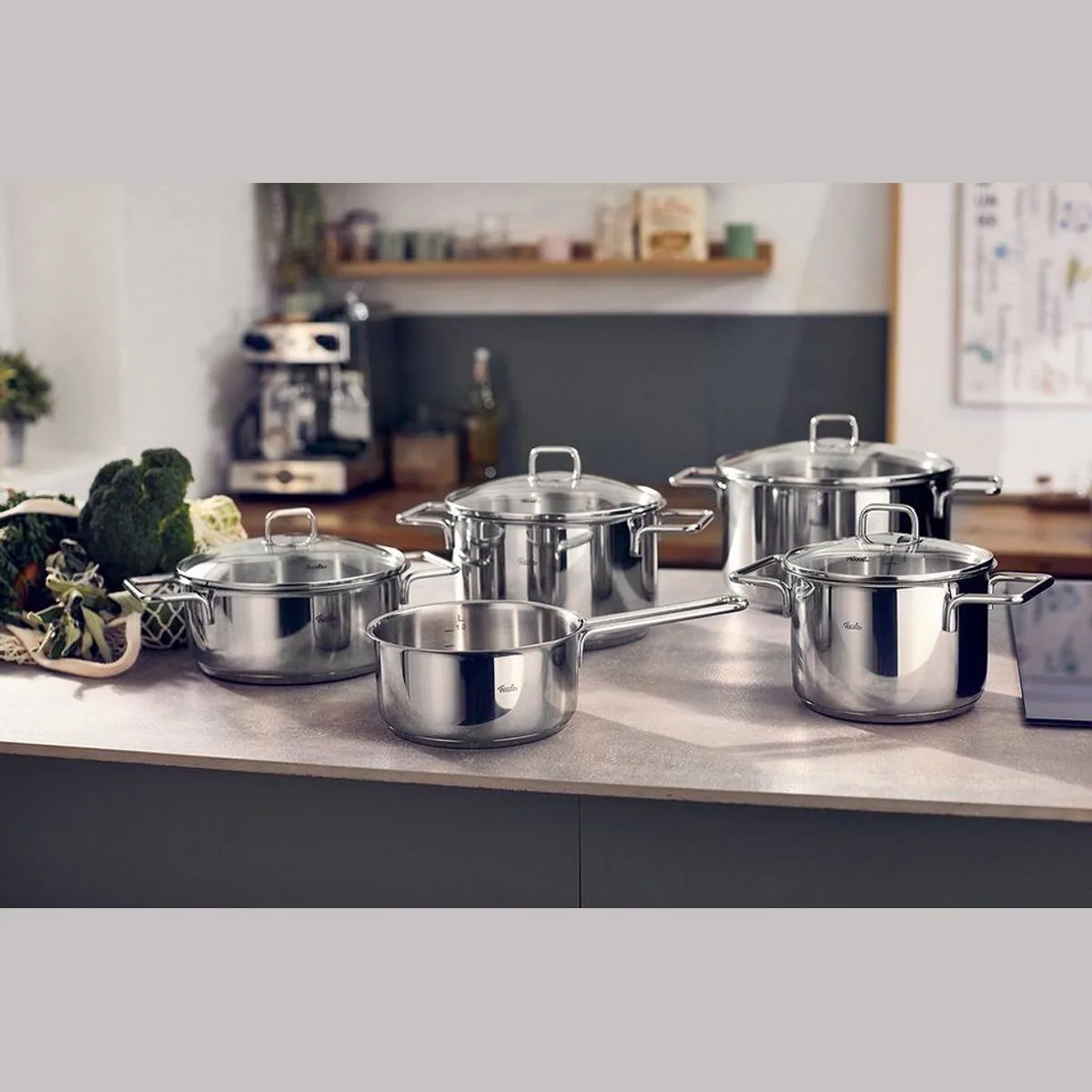 Fissler Topf-Set LumiTherm, 9-teilig, Edelstahl 18/10, Superthermic Boden 2