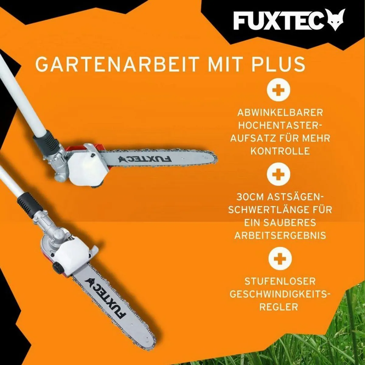 FUXTEC FX-MT252ER Benzin-Motorsense, 5in1 Multitool, 52ccm, 3PS 4